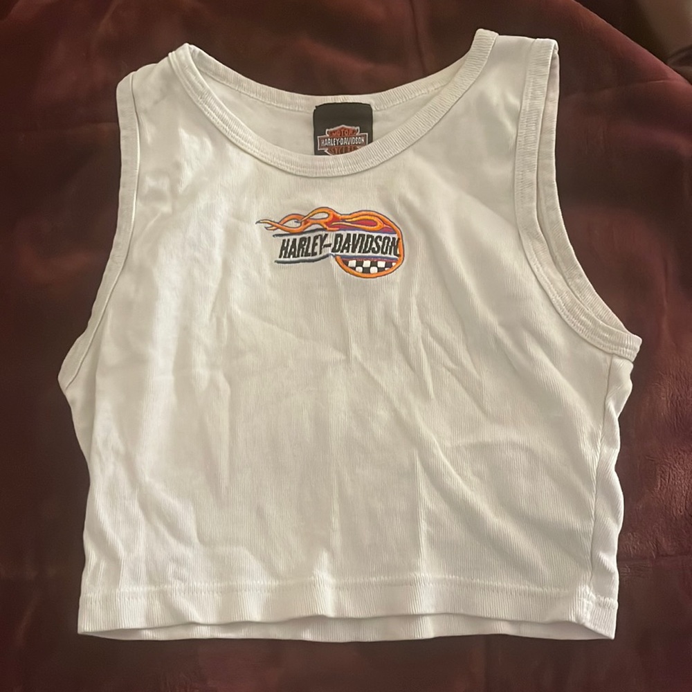 vintage harley cropped shirt